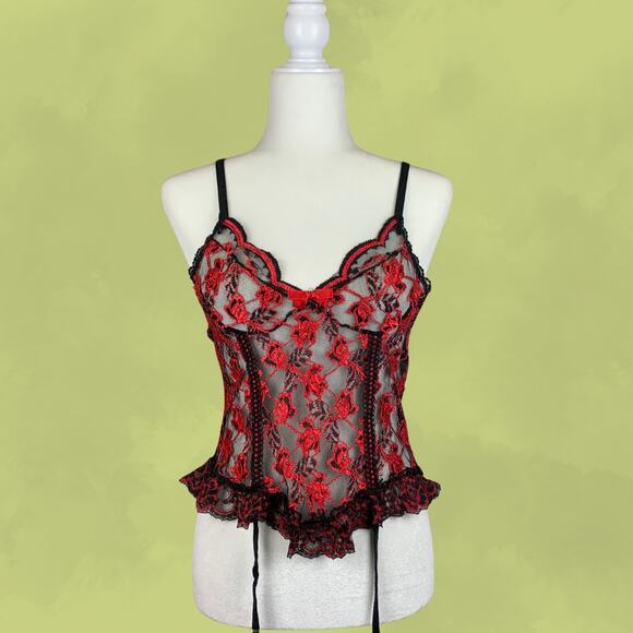 Nani Flower Red Floral Lace Cami - Picture 1 of 6